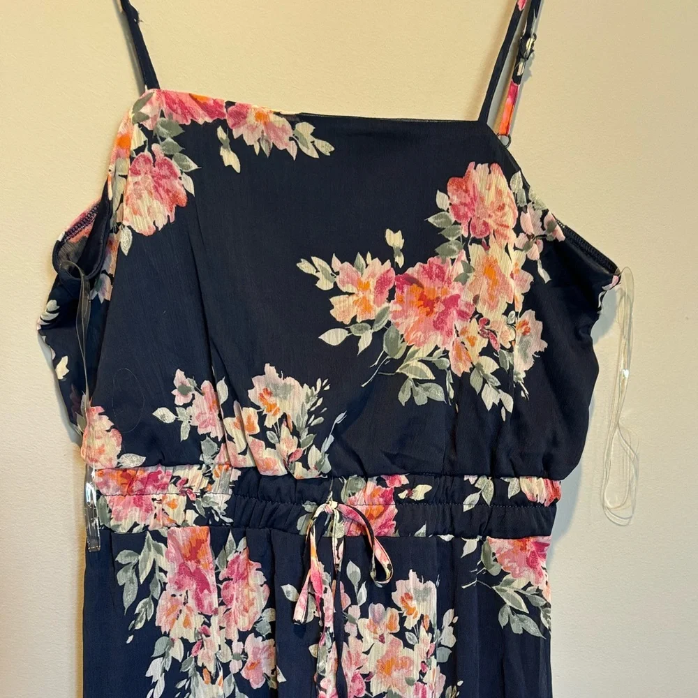 Women's Navy Blue Floral Dress with Floral Print -Francesca's Trixxi Siz… - Picture 6 of 11